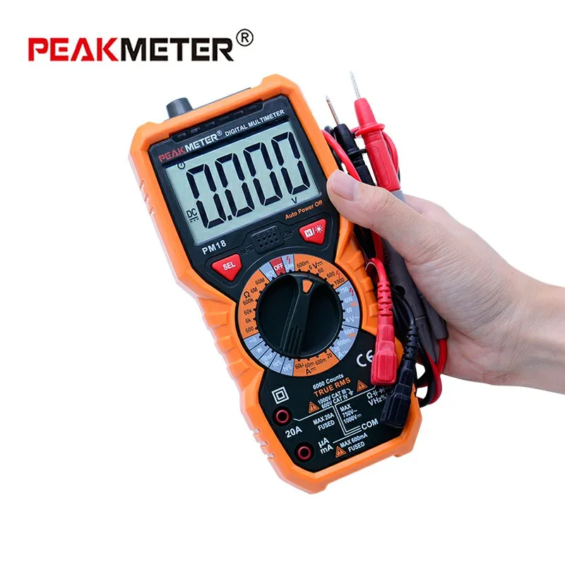 PM18/PM18C мультиметр Цифровой multimtro True RMS AC/DC Напряжение Ток Сопротивление Емкость