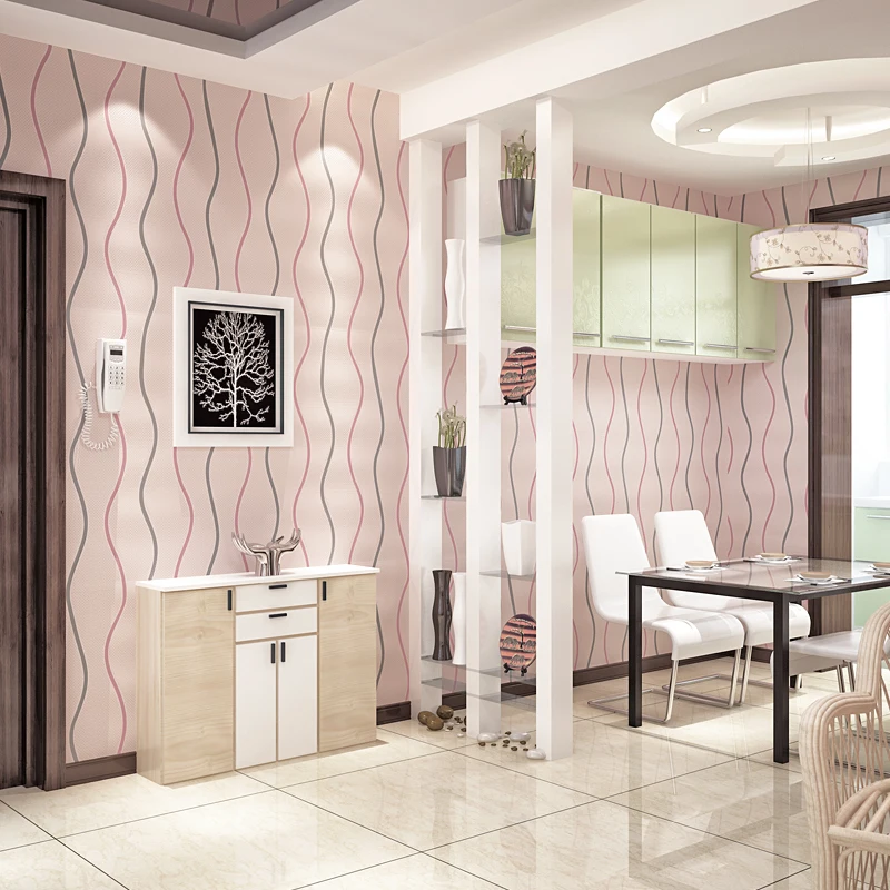 3D Волнистые полосатые нетканые обои для гостиной ТВ|flocking wallpaper|wallpapers for living roompapel de