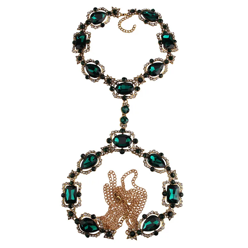 Best lady Big Crystal Gem Boho длинная цепочка для тела высокое качество винтажный макси Bijoux