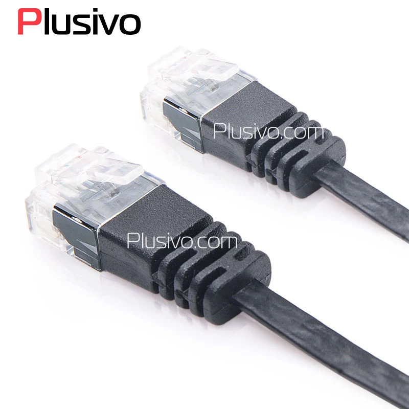 Оптимус Электрический 1 м ультра тонкий плоский CAT6 UTP Ethernet патч кабель черного