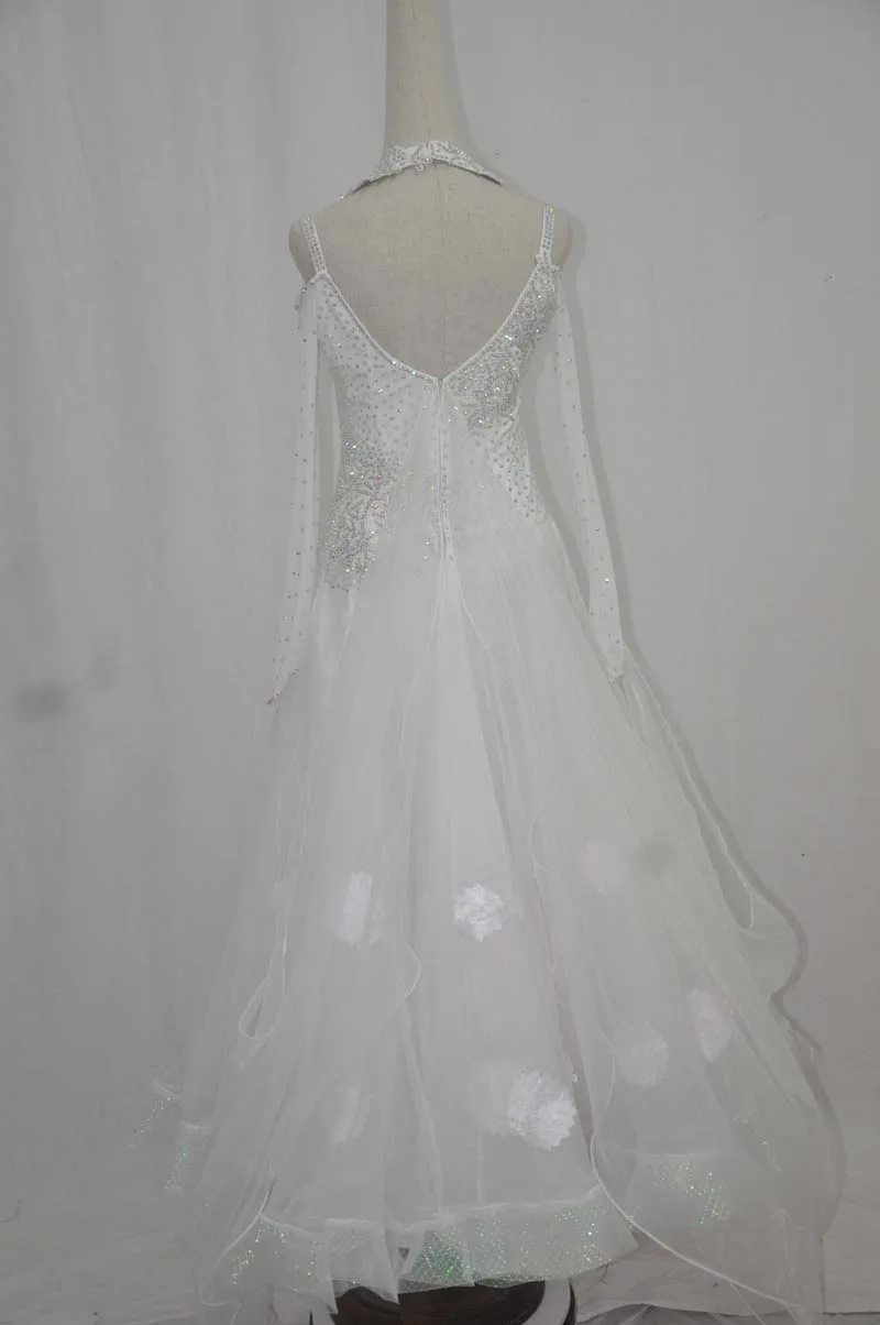 Женская юбка с длинным рукавом белое платье для бальных танцев на заказ 2021 |