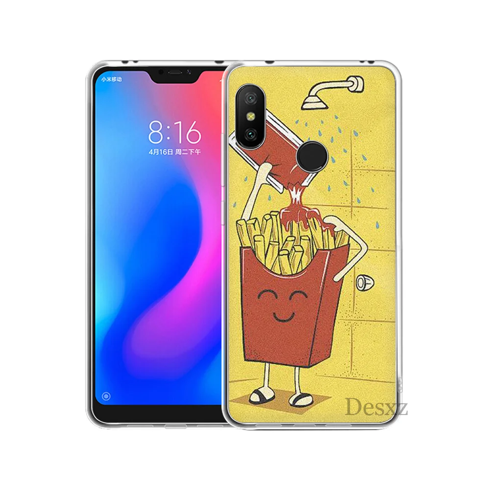 Чехол для телефона с изображением картофеля фри бургера пиццы Xiaomi Mi 5 6 8 Lite SE A1 A2 5X