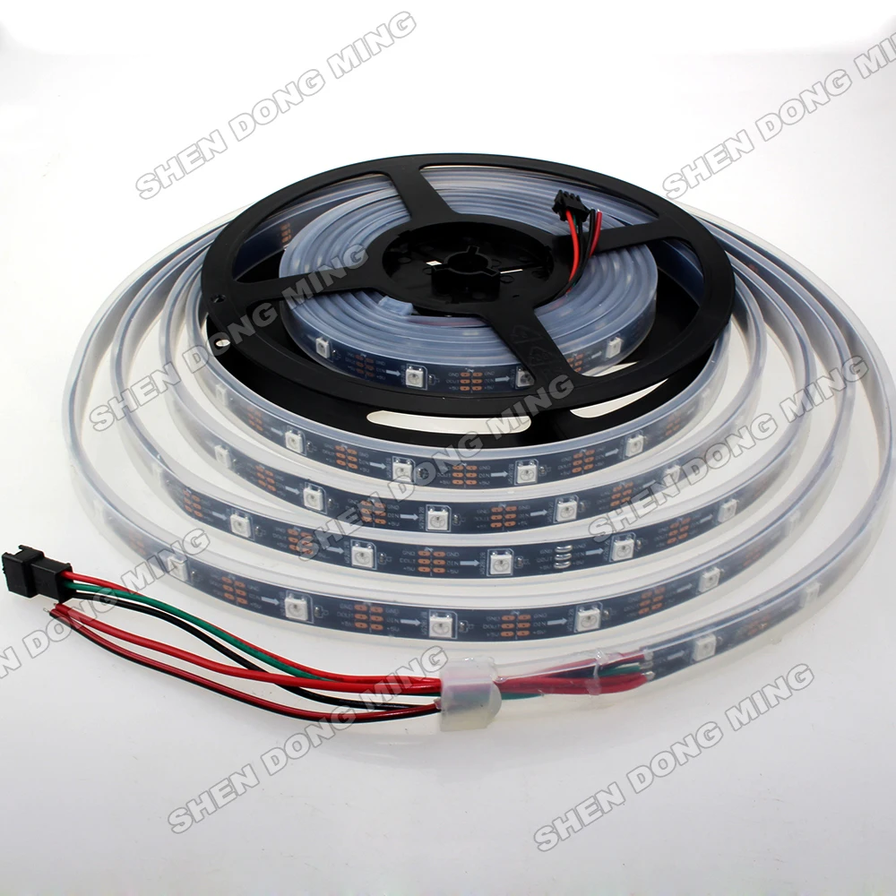 Светодиодная лента WS2812 100 м RGB IC Встроенная Пиксельная 5050 черная печатная плата