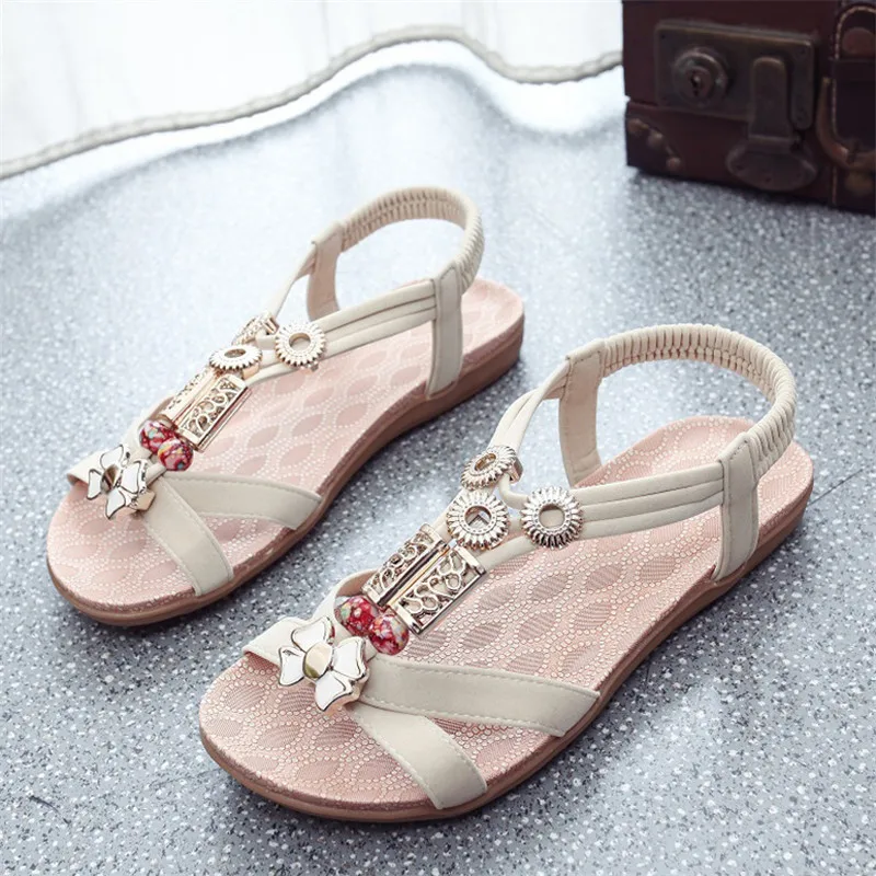 2017 Моды женская обувь сандалии удобные летние Шлепанцы Плоские Гладиаторов mujer