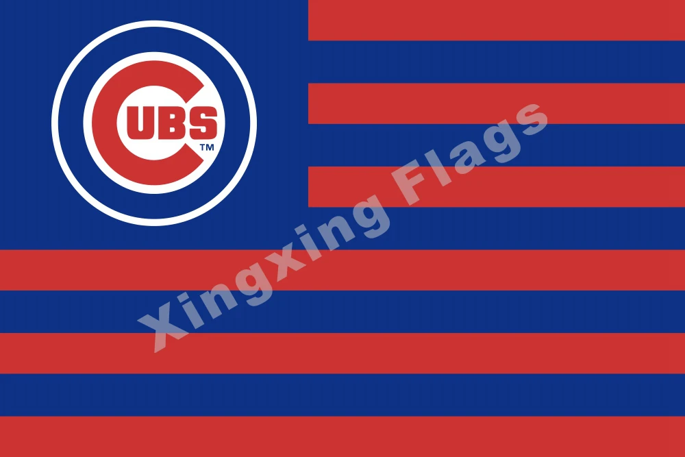 Chicago Cubs Nation Flag Stripe 3ft X 5ft Polyester Banner Flying Size No.4 90*150cm Custom | Дом и сад