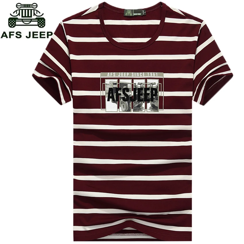 AFS JEEP Brand clothing Мужчины футболка С Коротким Рукавом Хлопок O Шеи Летнее Платье