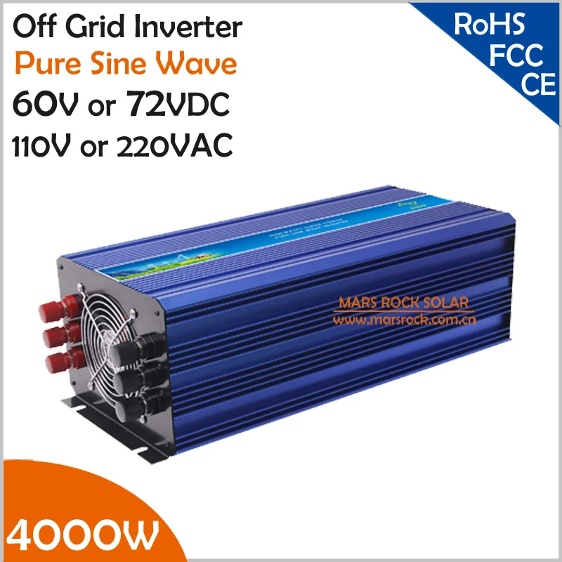 4000W 60 V/72VDC 110VAC/220VAC решетки чистая синусоида инвертор применяется в солнечной или