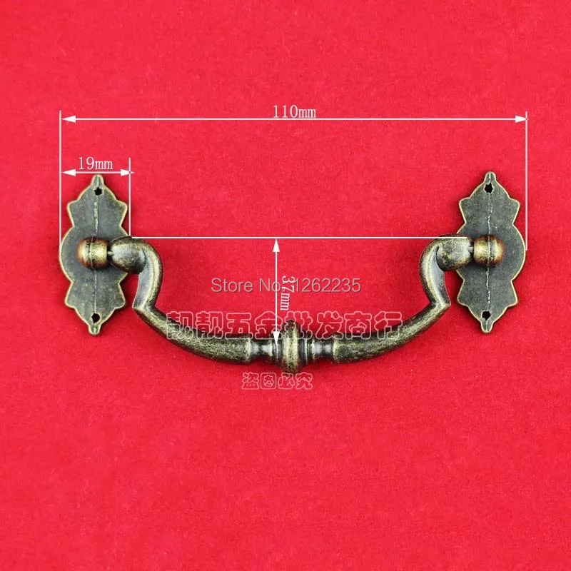 

110*37 мм антикварный шкаф дверь вытяжное кольцо дверная ручка Ювелирная коробка, ювелирные изделия коробка аксессуары оптом