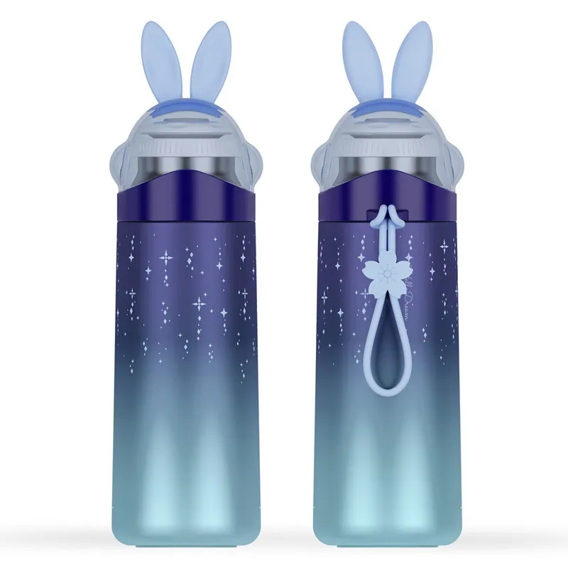 Bpa-Free дизайн животных моделирование вакуумные чашки градиентный цвет бутылочка для кошек Кофе Термос Кружки Звездная Луна Небо термос колба - Цвет: 350ml-rabbit-B
