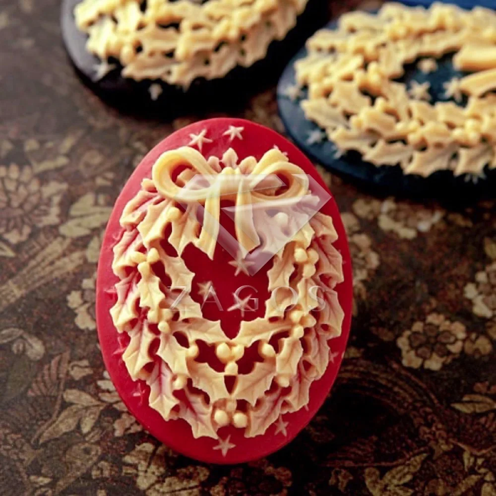 2/4 шт. искусственная овальная Рождественская елка с плоским основанием Камея