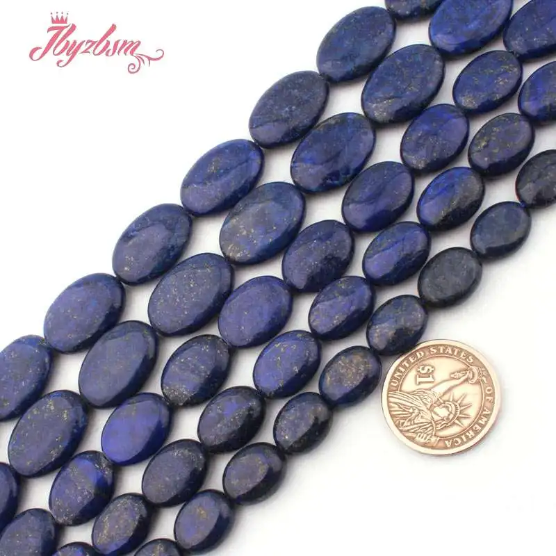 

12x16mm 13x18mm 15x20mm Oval Blue Lapis Lazuli Stone Spacer Loose Bead For DIY Necklace Bracelet Jewelry Making 15"Free Shipping