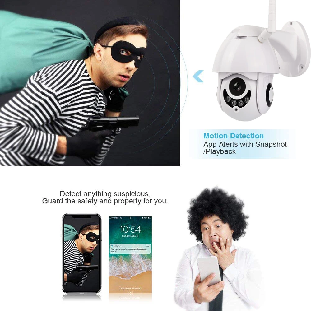 1080P WiFi CCTV камера наружная панорамирование наклон наблюдения беспроводные IP