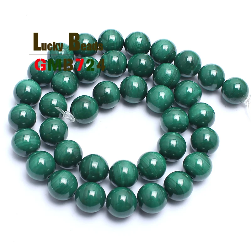 

Natural Genuine Green Malachite Stone Round Beads For Jewelry Making 15inches 4/6/8/10/12mm Natural Gem Stone Beads DIY Bracelet