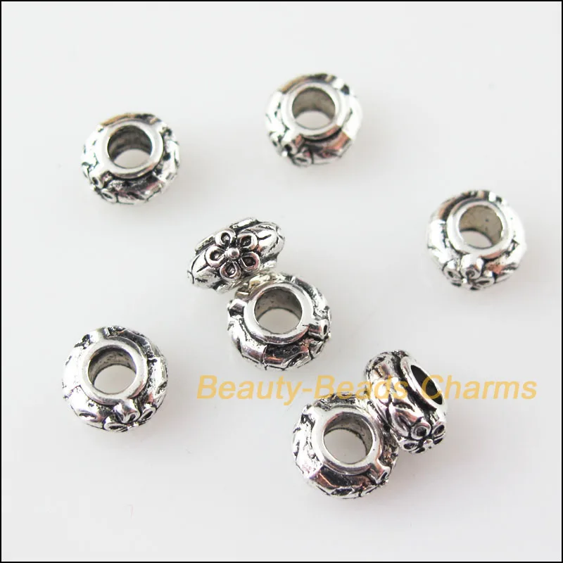 Новый 70 шт. Тибетский серебристый цвет круглой формы в форме цветка плоские