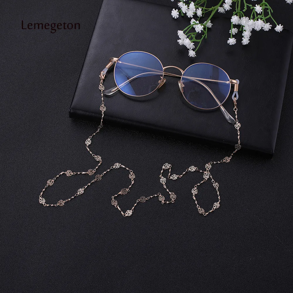 Женская винтажная цепочка Lemegeton для очков с бусинами и цветами розы ремешок на