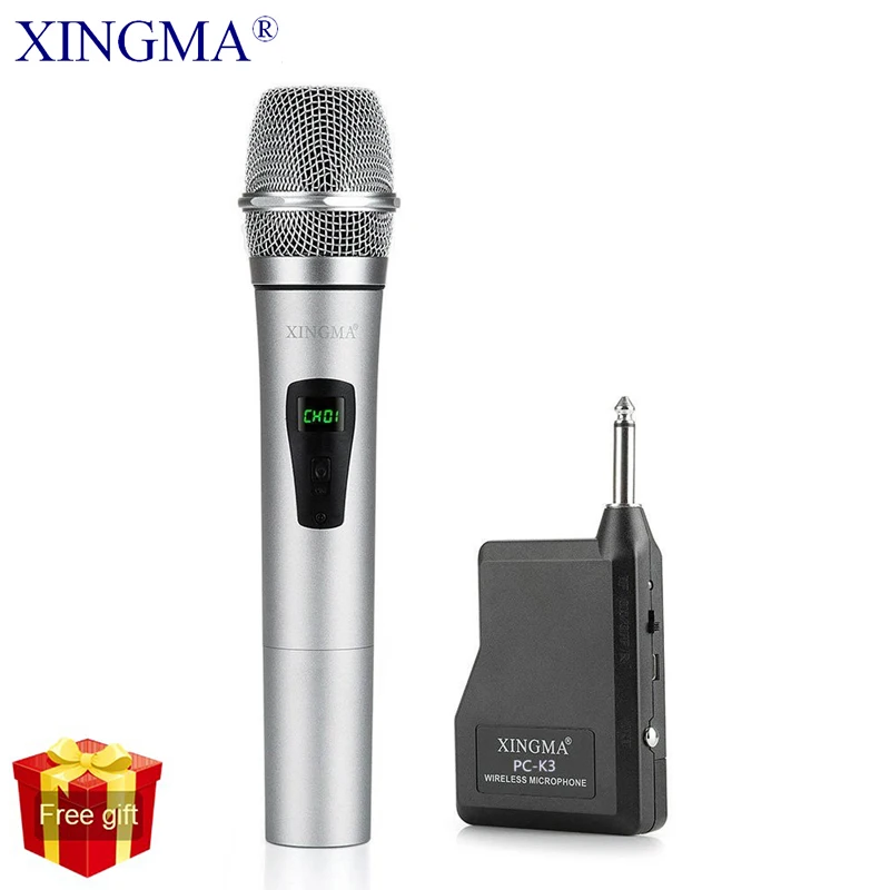 XINGMA PC-K3 беспроводной микрофон профессиональный динамический УКВ металлический ручной микрофон с приемником для караоке компьютера ПК пение KTV