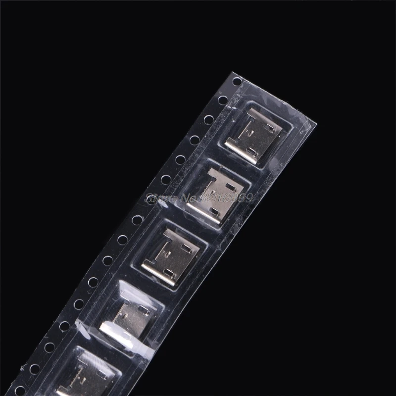 10 шт. разъем Micro USB Type B 5-контактный гнездовой SMD 4 ножки 90 градусов Aug28 оптовая