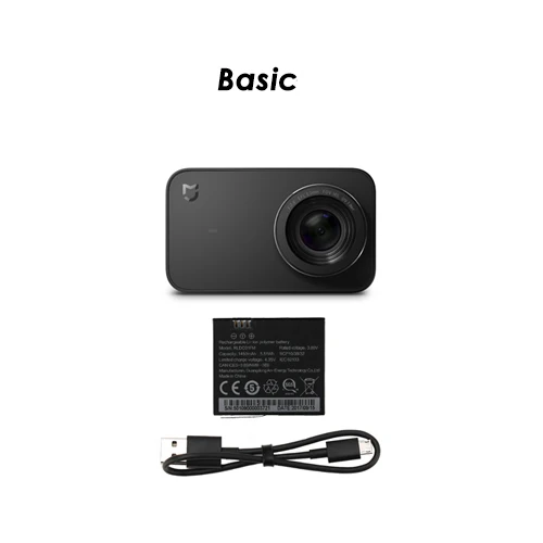Basic Международная версия Xiaomi mi jia Экшн-камера 4 K/30FPS Ambarella A12S75 WiFi Подводная Водонепроницаемая спортивная видеокамера - Цвет: Basic
