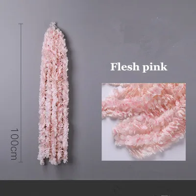 Flesh pink CHUXIN, искусственный цветок, свадебная Гортензия, лоза, цветок, струна, сделай сам, свадебное украшение для потолка, искусственный цветок из ротанга - Цвет: Flesh pink