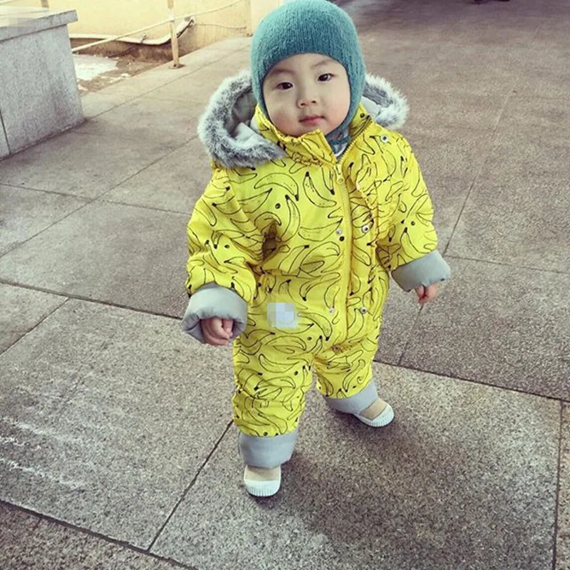 2016 г. зимние теплые флисовые комбинезоны для новорожденных детские парки