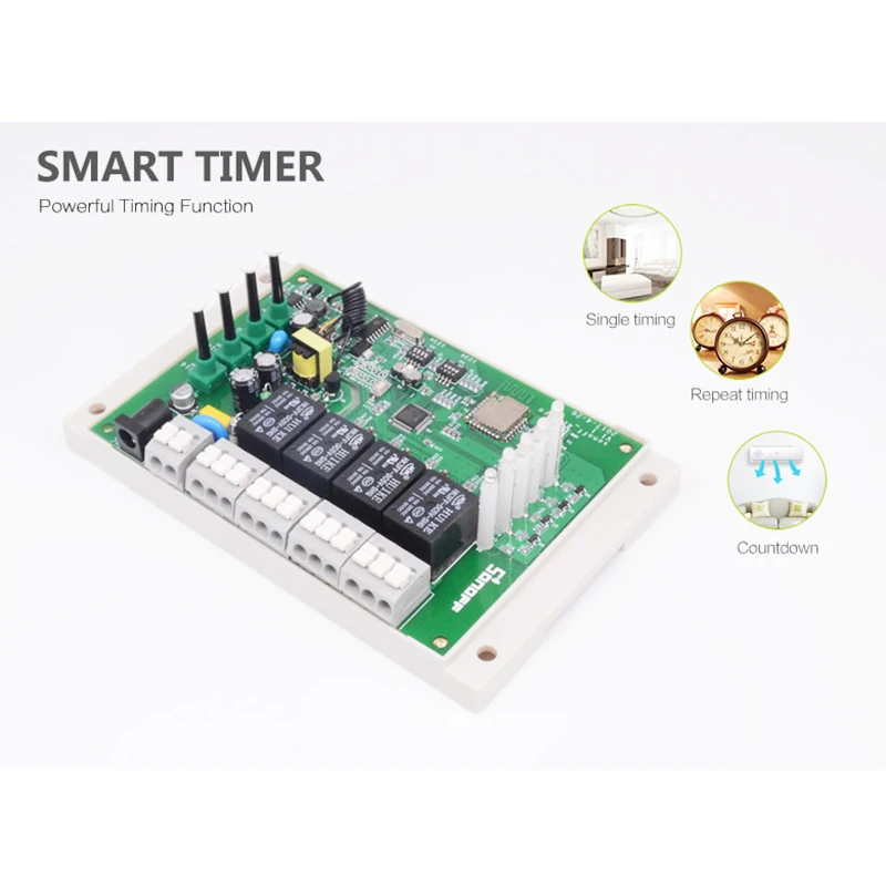 Sonoff 4CH Pro 4 канала WiFi RF Smart ON/OFF Пульт дистанционного управления Inching/Self Locking/Interlock/Timer