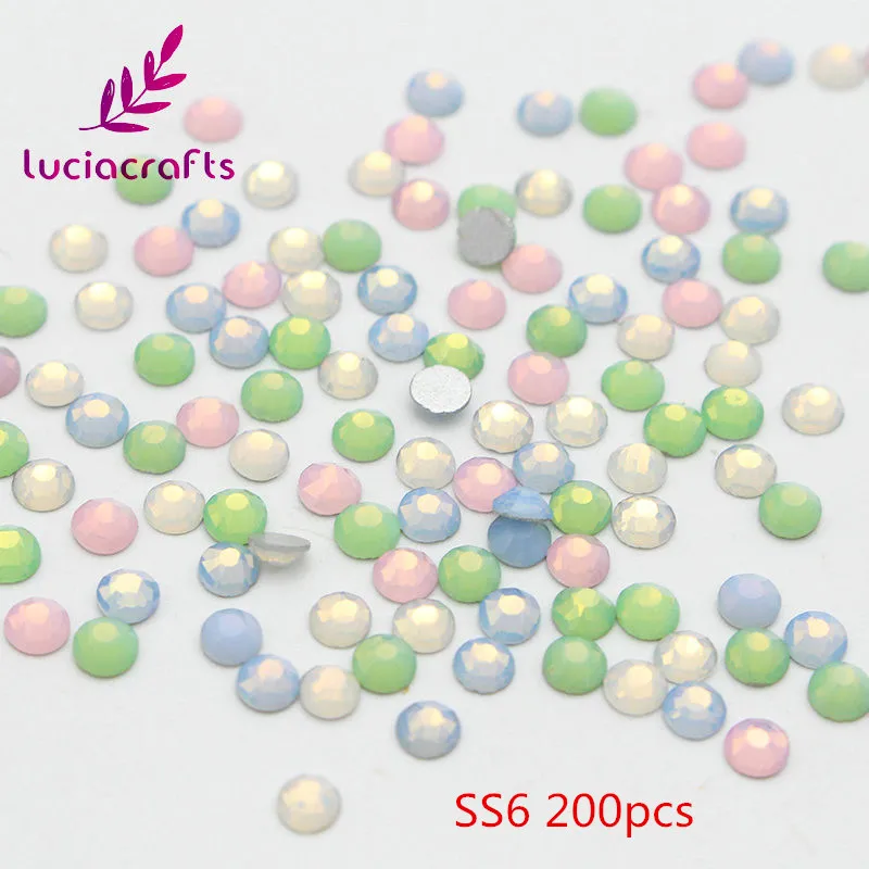 Lucia ремесла смешанный опал Размер Цвет ss3/sss6/ss8/ss10/ss12/Плоская задняя сторона стекло кристалл клей на не горячей фиксации Стразы G0106 - Цвет: SS6 200pcs