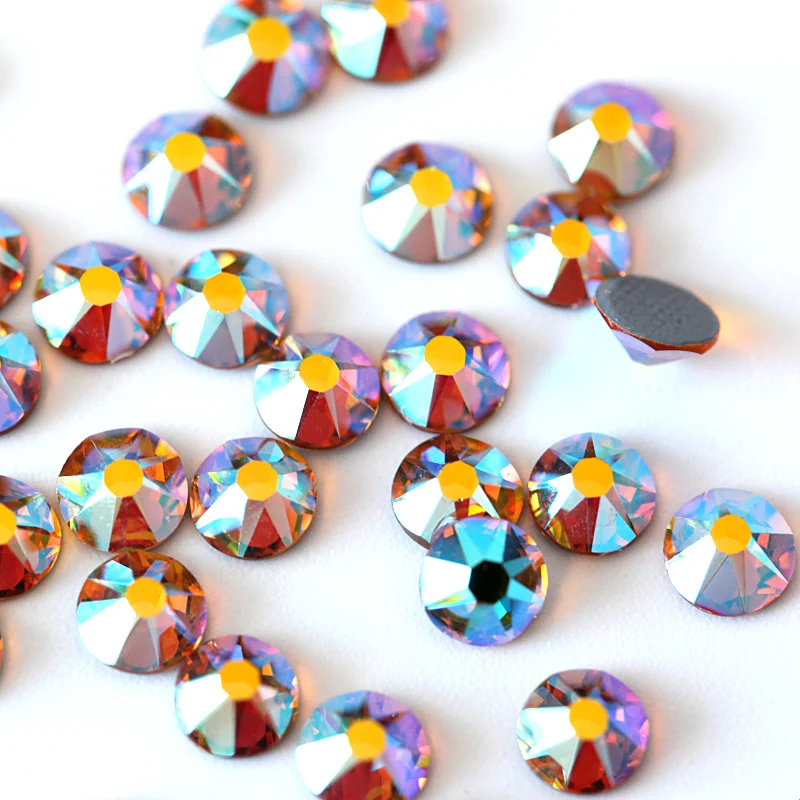 Высококачественные 16 граней цветные прозрачные стразы для горячей фиксации с