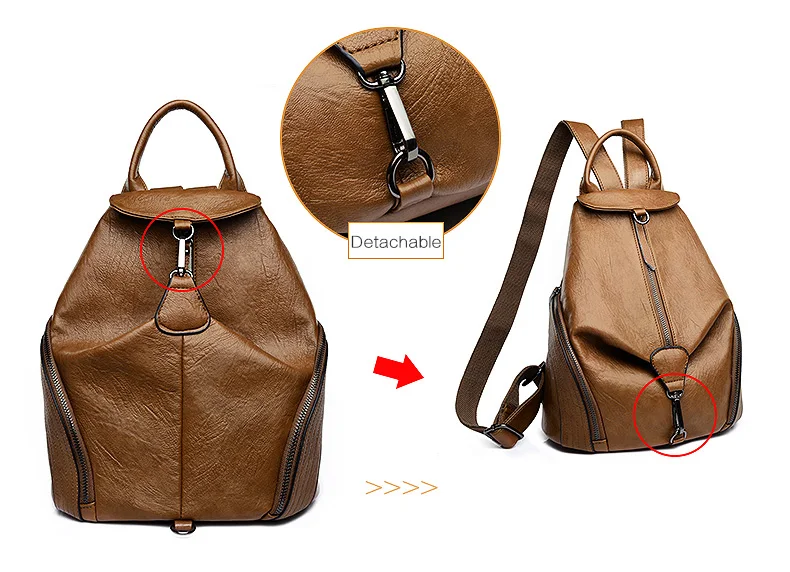 Женский рюкзак mochila feminina, повседневный многофункциональный женский кожаный рюкзак, сумка для путешествий, женская сумка через плечо