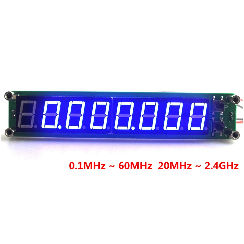 0,1 МГц~ 60 МГц 20 МГц~ 2,4 ГГц цифровой счетчик частоты метр тестер частотомер 8 цифр 0,5" светодиодный дисплей