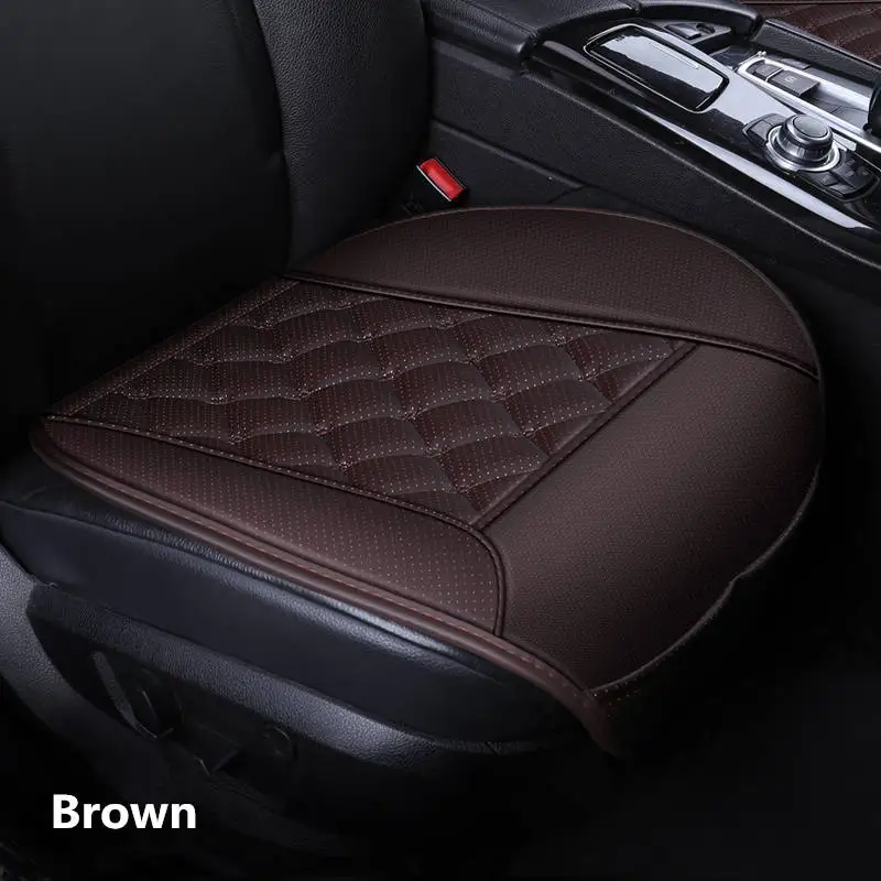 Brown 1 Pcs Подушка для автомобильного сиденья, Новая Кожаная подушка для сиденья без спинки, три комплекта дышащей нескользящей подкладки, четыре сезона - Название цвета: Brown 1 Pcs