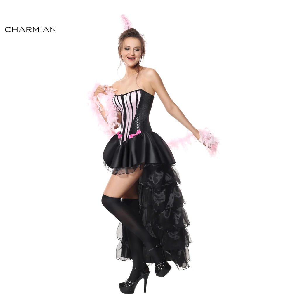 Charmian Новый взрослый Женский Костюм Бурлеск корсет платье танцы Хэллоуин