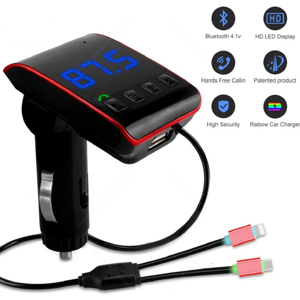 Автомобильный MP3 плеер KMDRIVE зарядное устройство USB FM передатчик Bluetooth