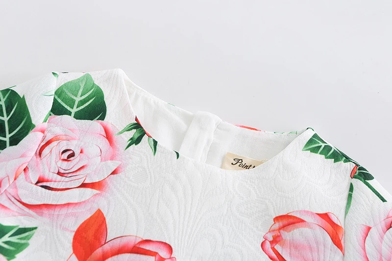 Toddler Girl Floral Dresses Spring Autumn Kids Fashion Wholesale Lots Bulk Clothes Girls Designer Tunics Half Sleeve White | Детская
