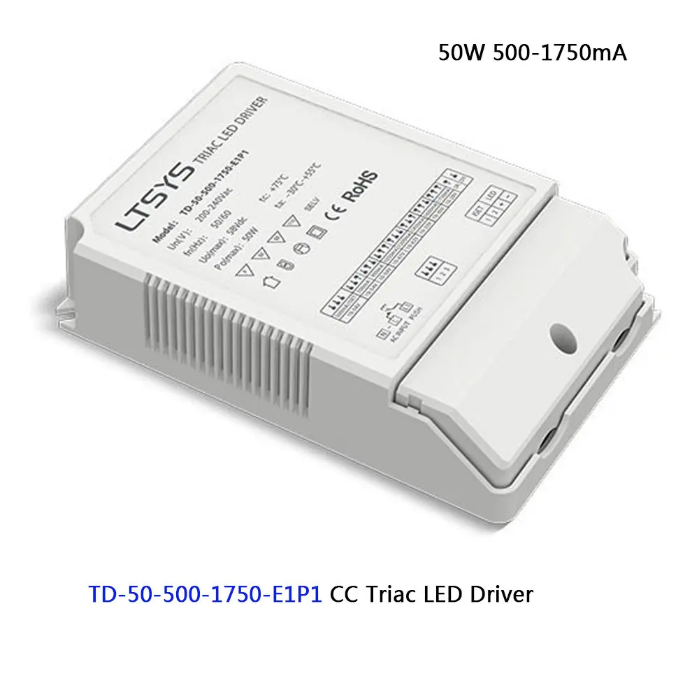TD-50-500-1750-E1P1 10 Вт/15 Вт/20 Вт/25 Вт/30 Вт/36 Вт/50 Вт Светодиодный источник питания, постоянный ток светодиодный диммирующий драйвер, 0/1-10 В диммирующий драйвер; светодиодный светильник для ленты - Цвет: TD-50-500-1750-E1P1
