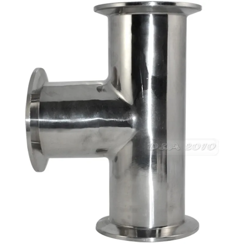MEGAIRON 1-1/4&quot OD 57mm Stainless Steel SS316 Sanitary 3 Way Tee Ferrule 77MM Fit 2.5&quot Tri Clamp | Обустройство дома