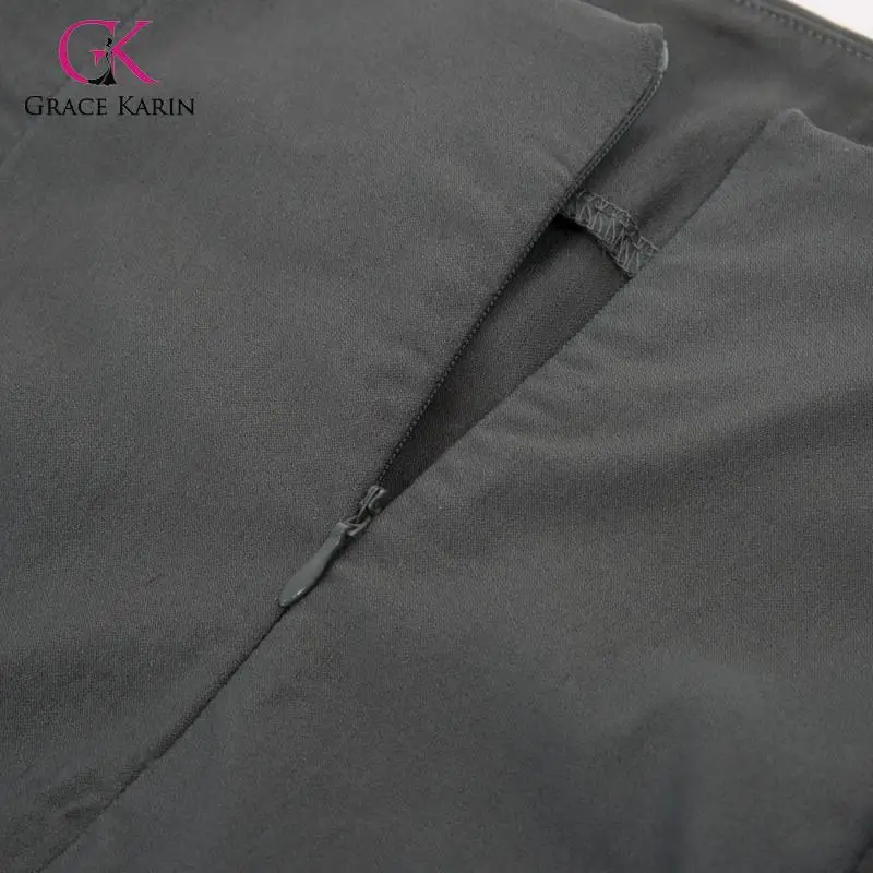 Grace Karin Женская деловая Однотонная юбка-карандаш с рюшами спереди Облегающая Юбка