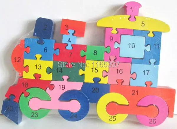 Бесплатная доставка 1 шт. детская деревянная головоломка трафик поезд грузовик с