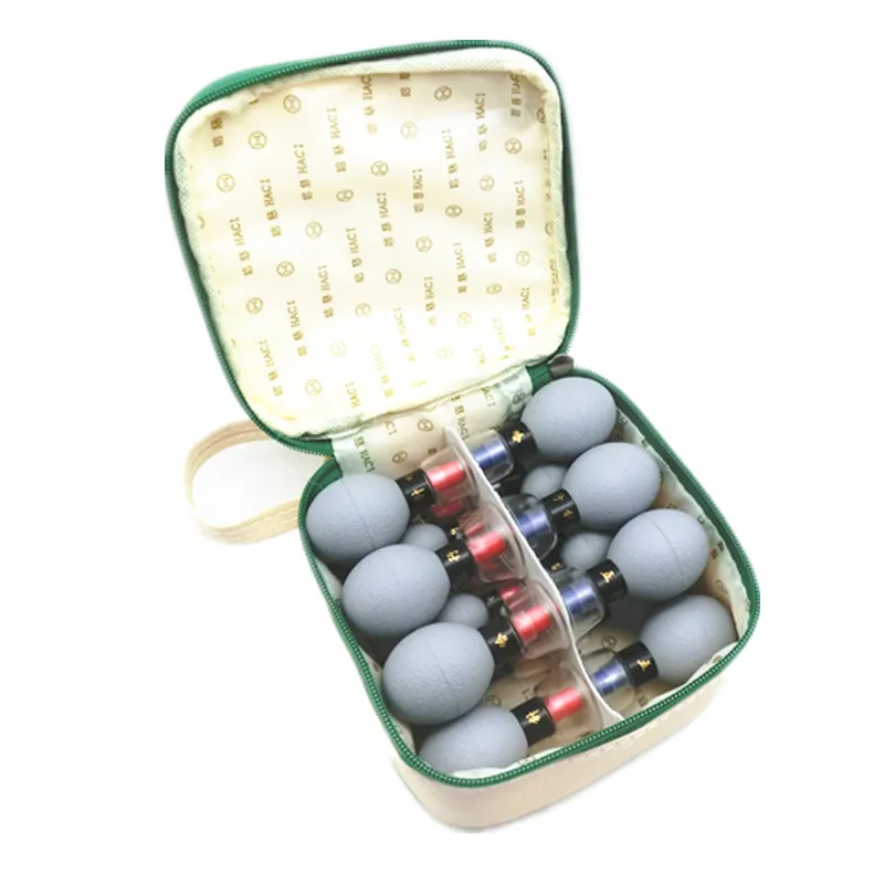 18pcs set 18 шт. Набор вакуумных банок Магнитная терапия Акупрессура присоска TCM точка акупунктуры Прижигание Массаж тела крем - Цвет: 18pcs set