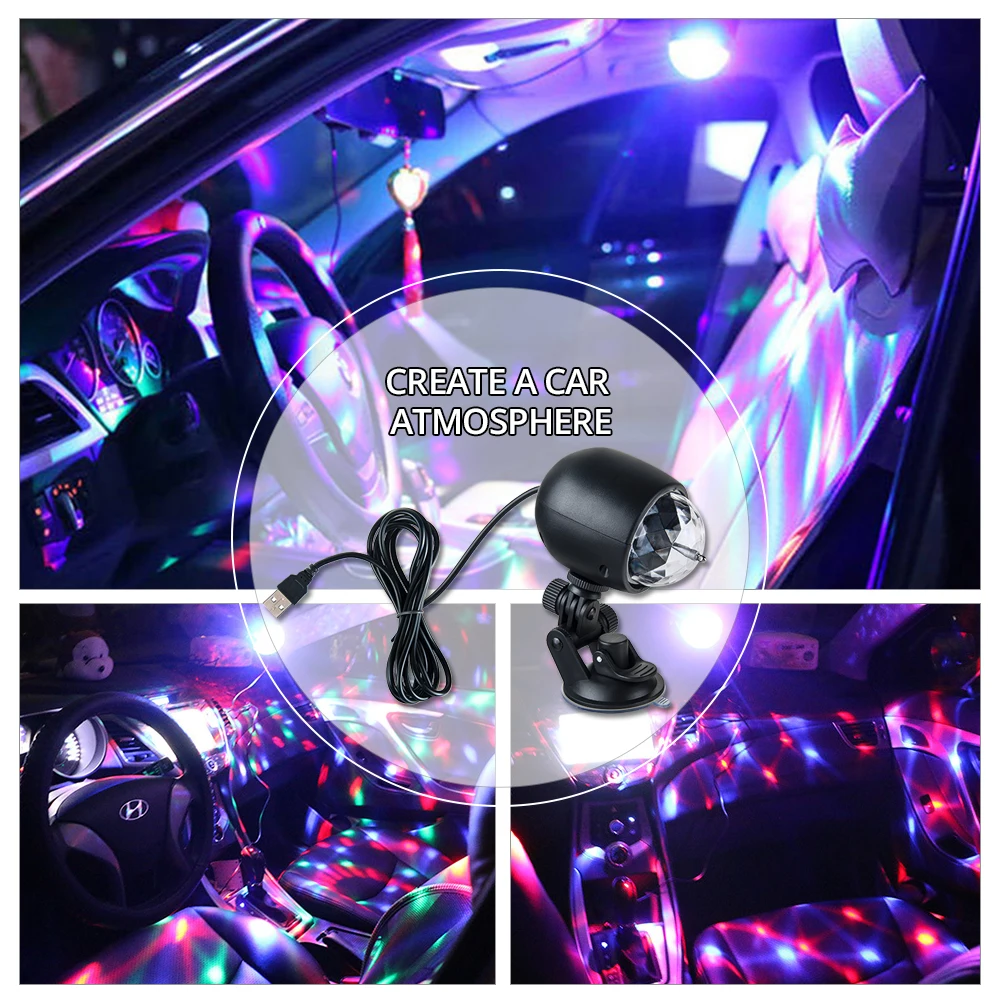 

Foxanon Mini RGB LED Stage Effect Lamp 5V USB Light Bracket Stage Lights Bulb For Home Party KTV Bar Disco DJ Lumiere Car Decor