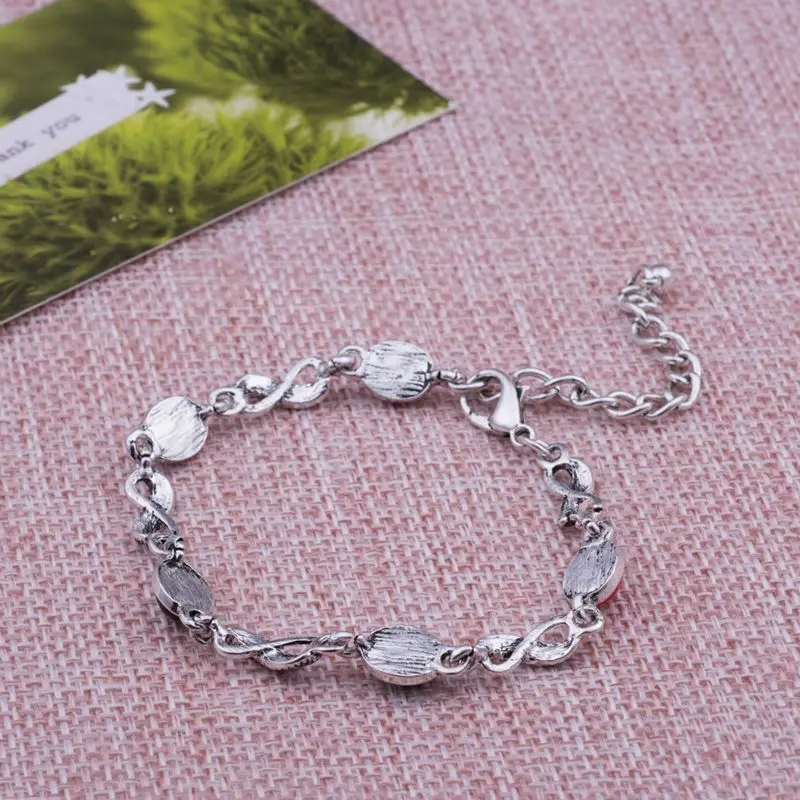 Женские антикварные тибетские серебряные винтажные Браслеты Бесконечность