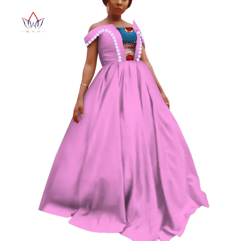 2020 Long African Dresses for Women short sleeve dashiki women bazin riche cotton dress african formal dresses plus size WY3975