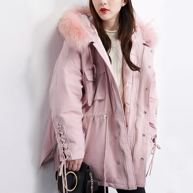 Зимняя куртка женская длинная парка толстое пуховое пальто 2018 зимняя с