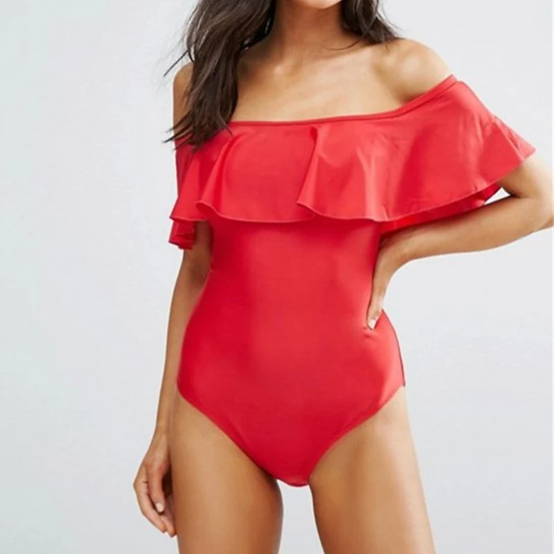 FS пикантные однотонные Одна деталь Купальник Монокини Спинки черный белый цвет