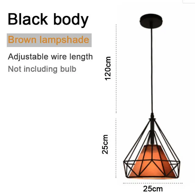 Brown lampshade Скандинавские украшения для дома, современные подвесные потолочные светильники, лофт, скандинавский стиль, светильник для кухни, потолочные светильники для столовой - Цвет корпуса: Brown lampshade