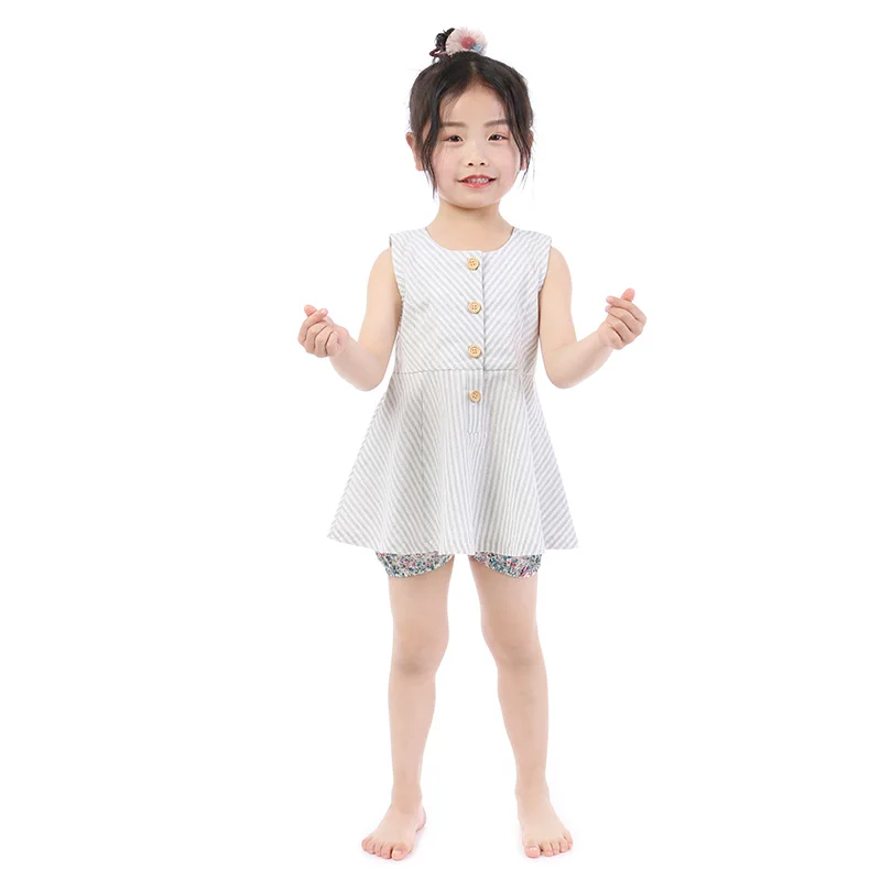 Комплект летней одежды для девочек от Kaiya Angel Boutique топ в полоску без рукавов +