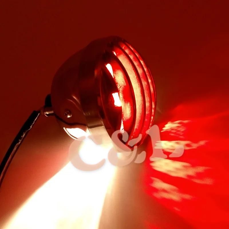 Универсальный хромированный круглый задний стоп сигнал для мотоцикла Harley Bobber