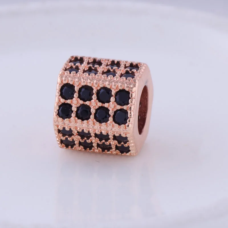 5 шт. черный микро проложить циркониевые хрустальные бусины бисерные винтажные