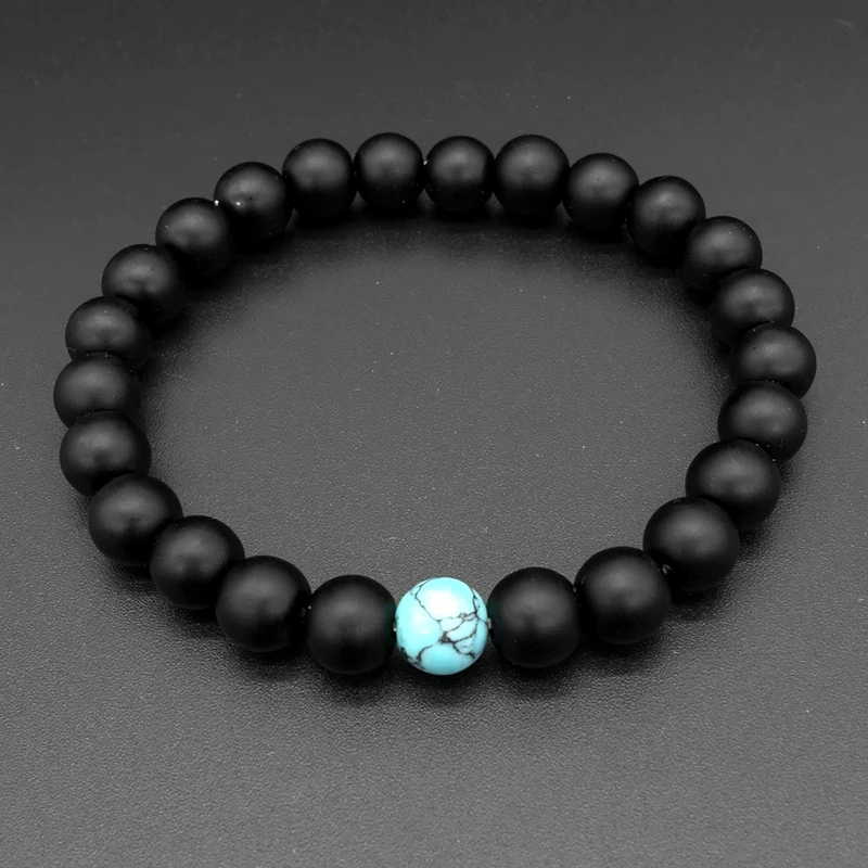 Браслет для пар 2 шт./компл. черный синий амулет йоги медитация Braclet мужчин и