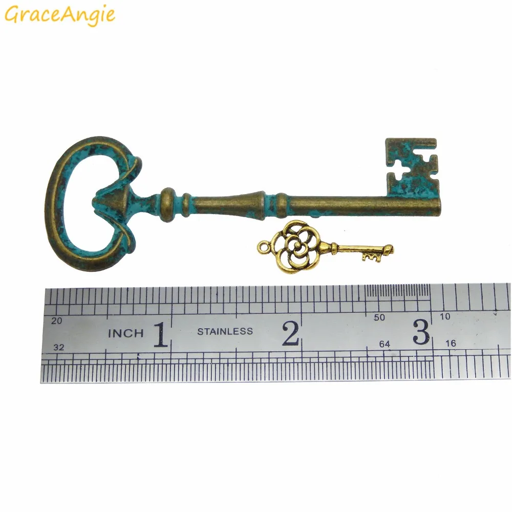 GraceAngie 10 шт. DIY опт Ассорти скелет ключ античный сплав подвески смешанные формы