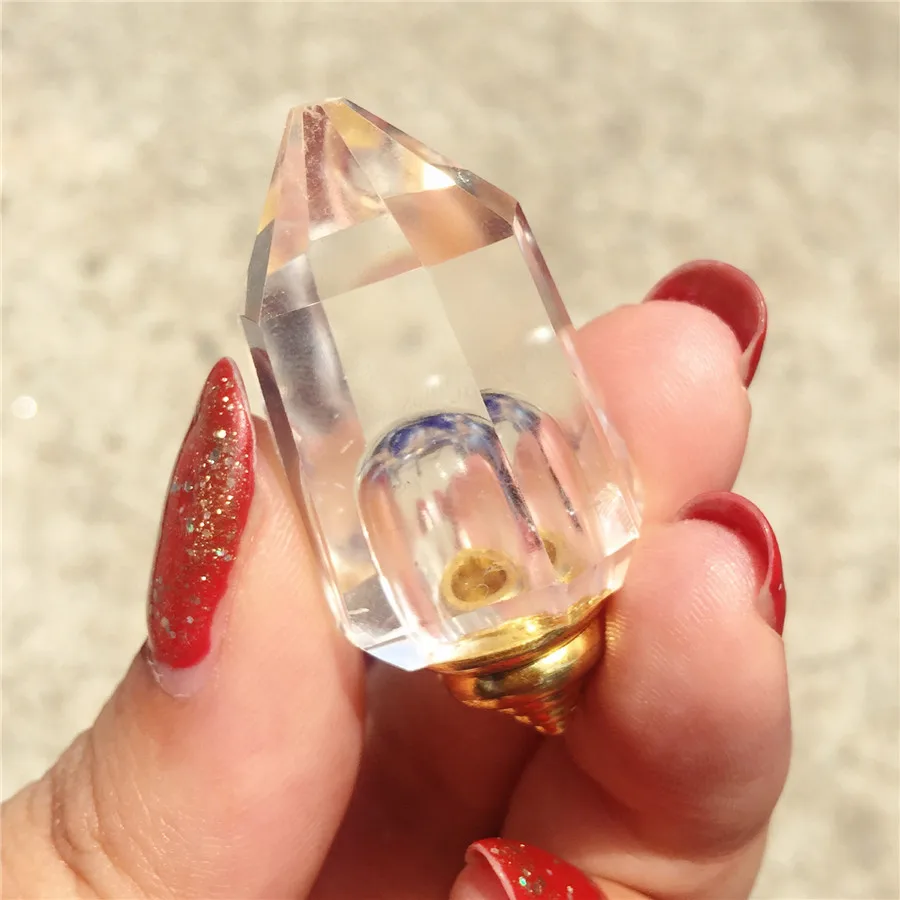 Чистый белый натуральный кристалл кулон для лица стеле Желая бутылка духов